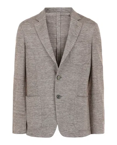 Ferragamo Knit Blazer In Gray