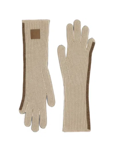 Ferragamo Knit Gloves In Neutral