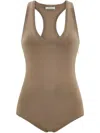 Ferragamo Cappuccino Stretch Viscose Blend Bodysuit In Neutrals