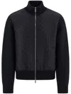 Ferragamo Knitted Bomber Jacket In Black