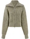 Ferragamo Knitted Bomber Jacket In Neutrals