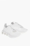 Ferragamo Men Nylon Sneakers With Iconic Gancini Sole