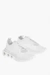 Ferragamo Men Nylon Sneakers With Iconic Gancini Sole In White
