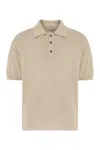 Ferragamo Knitted Polo Shirt In Sand