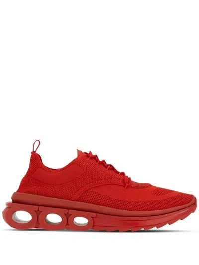 Ferragamo Sneakers Mit Gancini-schild In Flame Red