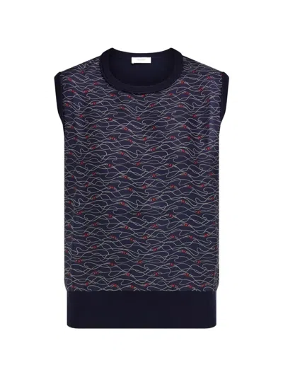 Ferragamo Knitted Top With Silk Panel Detail In Black