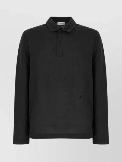 Ferragamo Knitwear Polo Collar Long Sleeves In Black