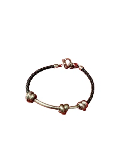 Ferragamo Knot Detail Bracelet In Yellow