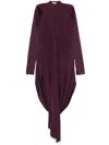 Ferragamo Knot-detail V-neck Midi Dress In Purple