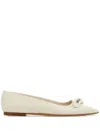 Ferragamo Ballerine Con Nodo In White