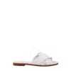 Ferragamo Knott Strap Slides In White