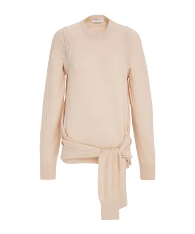 Ferragamo Knotted Pullover In Neutral