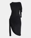 Ferragamo Knotted Sleeveless Silk-cotton Knit Midi Dress In Nero.