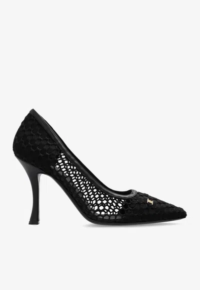 Ferragamo 95mm Vara-applique Slingback Shoes Black