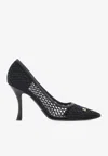 Ferragamo Kristen 95 Vara Plate Mesh Pumps In Black