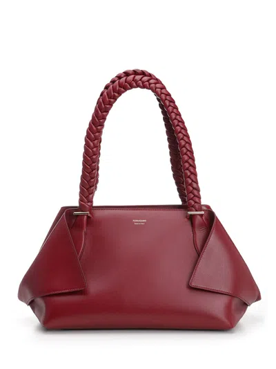 Ferragamo L Shoulder Bag In Bordeaux