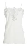 Ferragamo Lace-detailed Silk Camisole In Neutral