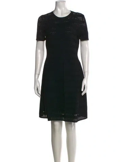 Pre-owned Ferragamo Lace Pattern Knee-length Dress In Black