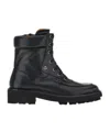 Ferragamo Leather Lace-up Boots In Black