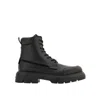 Ferragamo Black Calfskin Lace-up Boots In Black