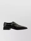 Ferragamo Black Leather Caracas Monk Strap Shoes