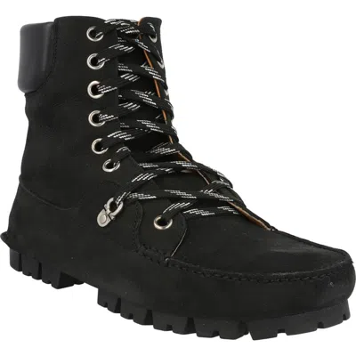 Ferragamo Lace-up Combat Boot In Black