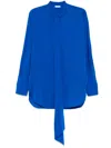 Ferragamo Lace-up Detailing Shirt In Blue
