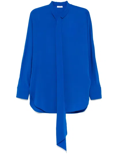 Ferragamo Lace-up Detailing Shirt In Blue