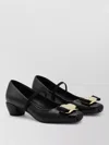 Ferragamo Lace Up High Heel Round Toe Bow In Black