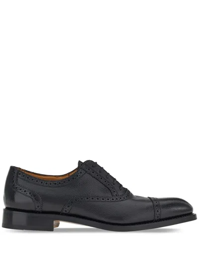 Ferragamo Oxford Shoe In Black/cookie