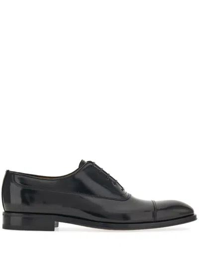 Ferragamo Square Head Niujin Shoes In Black