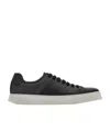 Ferragamo Man Sneakers Lead Size 9.5 Soft Leather In Black