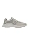Ferragamo Low Top Sneaker With Gancini Ornament In Gray
