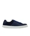Ferragamo Lace-up Low-cut Sneakers In Midnight Blue