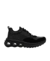 Ferragamo Elastic Knitted Casual Sneakers In Black