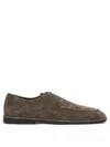 Ferragamo Brown Leather Lace-up Shoes With Design In Brown