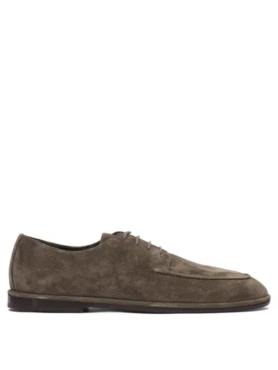 Ferragamo Brown Leather Lace-up Shoes With Design