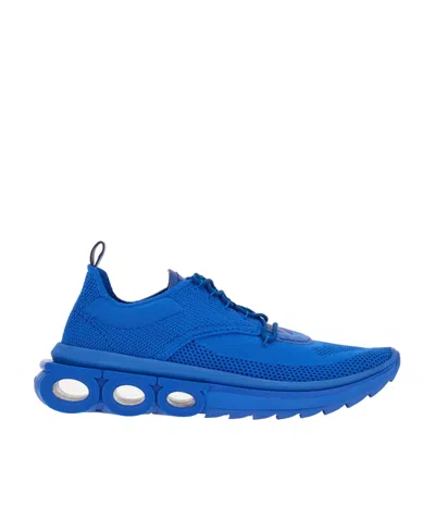 Ferragamo Lace-up Low-top Sneakers In Blue