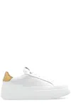Ferragamo Woman Wedge Sneaker In White