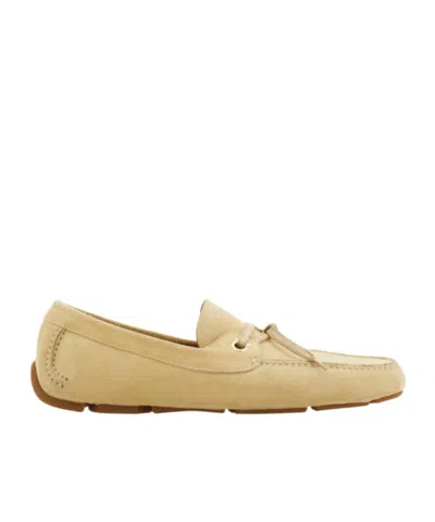 Ferragamo Laced Driver Loafers In Yellow