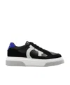 Ferragamo Black Low Cut Gancini Outline Sneakers In Black