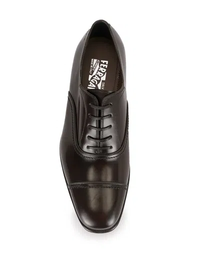 Ferragamo Lace-up Derby Shoes In Black