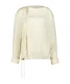 Ferragamo Lace-up Detail Top In Neutral