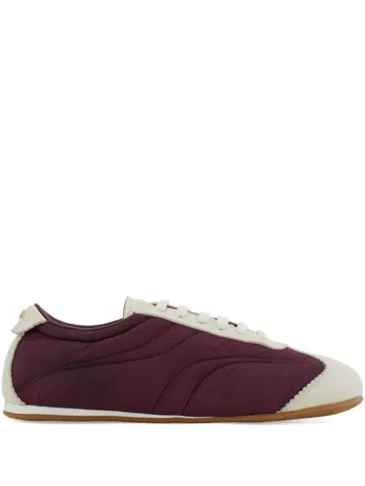 Ferragamo Lace-up Gancio Sneakers In Burgundy