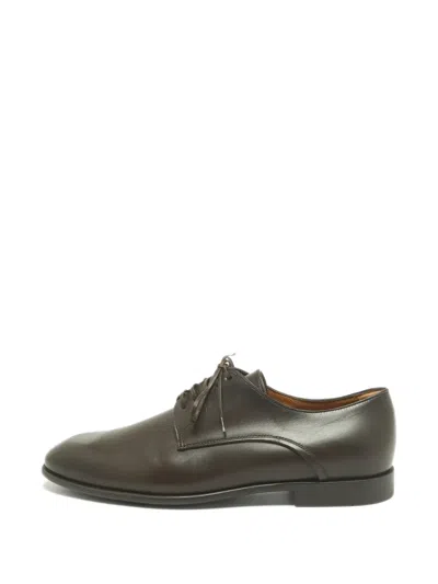 Pre-owned Ferragamo Lace-up Leather Oxford Shoes In Brown
