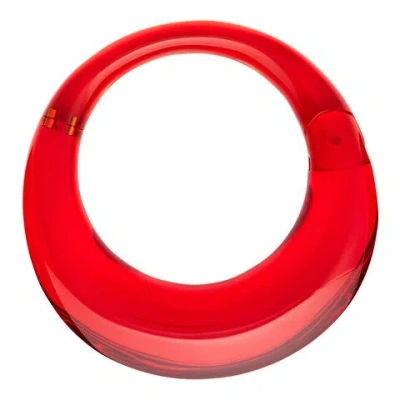 Ferragamo Ladies Aura Sculptural Resin Bangle - Red