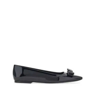 Ferragamo Ladies Black Flats