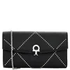 Ferragamo Ladies Black Gancini Black Studded Leather Mini Bag In Black