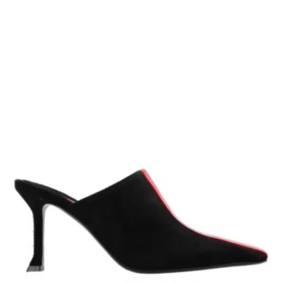 Ferragamo Ladies Black Graphic Insert Sophye Mules