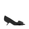 Ferragamo 105mm Oversized-bow Leather Pumps In Black
